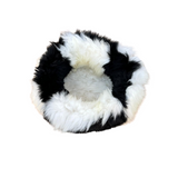 Irish Sheep Wool Pet Bed - Black and White The Irish Woollen Workshop