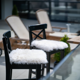 Square Sheepskin Seat Pad - Natural White