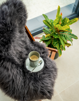 Irish Sheepskin Charcoal Rug - Grey mix The Irish Woollen Workshop