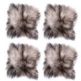 Square Sheepskin Seat Pad - Tipped Black The Irish Woollen Workshop