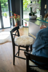 Circle Sheepskin Seat Pad - Natural White The Irish Woollen Workshop