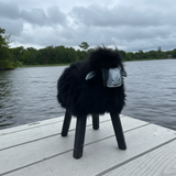 Small Woollen Sheep Figurine - Black