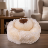 Irish Sheep Wool Pet Bed - White
