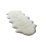 Natural White Irish Sheepskin Rug Double - end to end