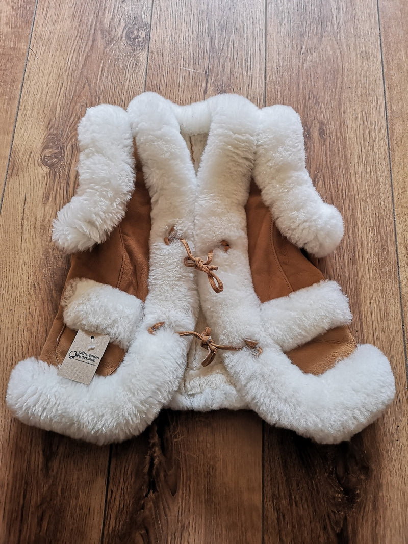 Childrens Sheepskin Spring Coat - Chestnut