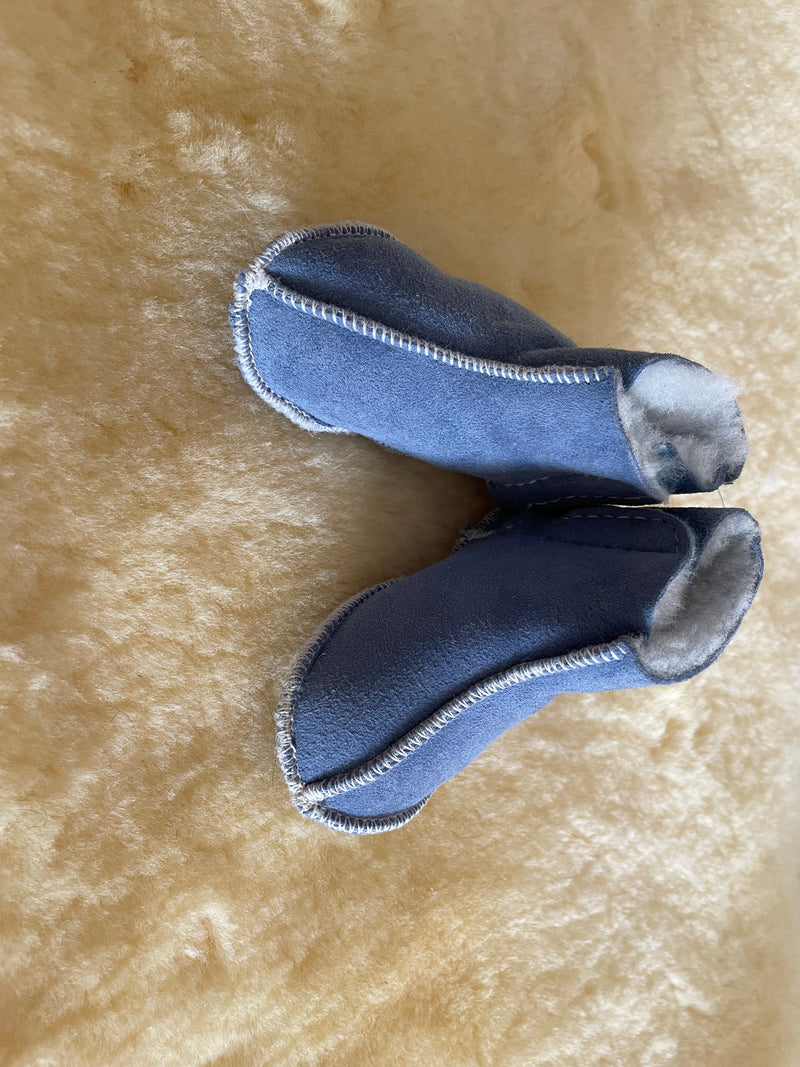 Light Blue Sheepskin Baby Boots