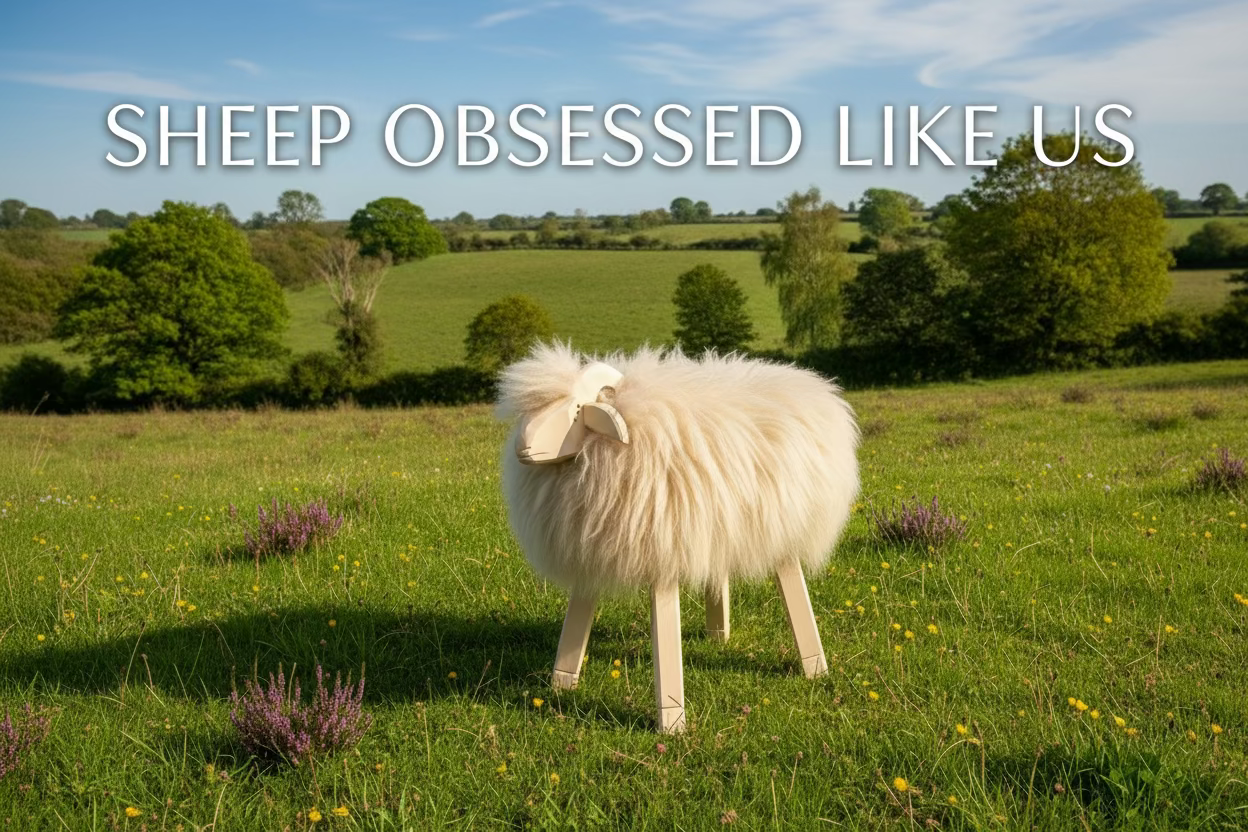 The Irish Woollen Workshop - Medium Woollen Sheep Figurine Cappuccino 