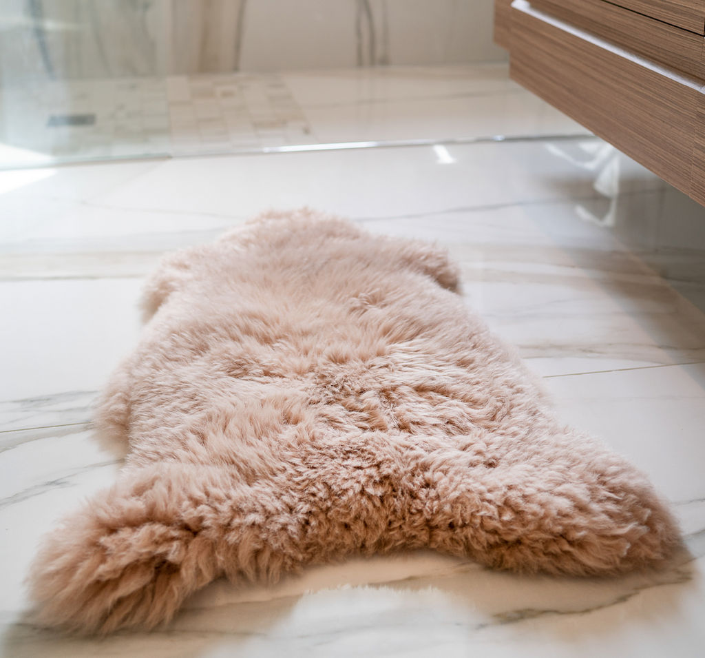 Irish Sheepskin Rug/Throw - Taupe |The Irish Woollen Workshop