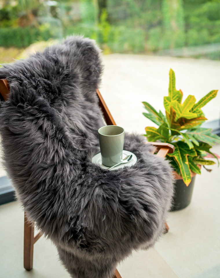 Irish Sheepskin Charcoal Rug - Grey Mix |The Irish Woollen Workshop