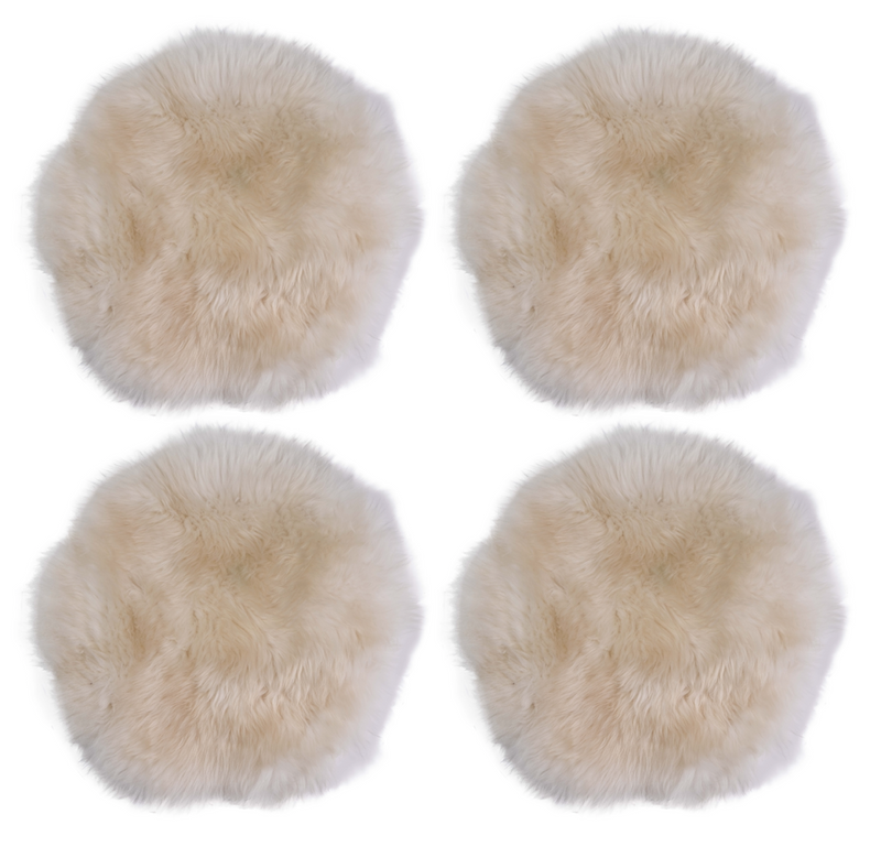 Circle Sheepskin Seat Pad - Natural White