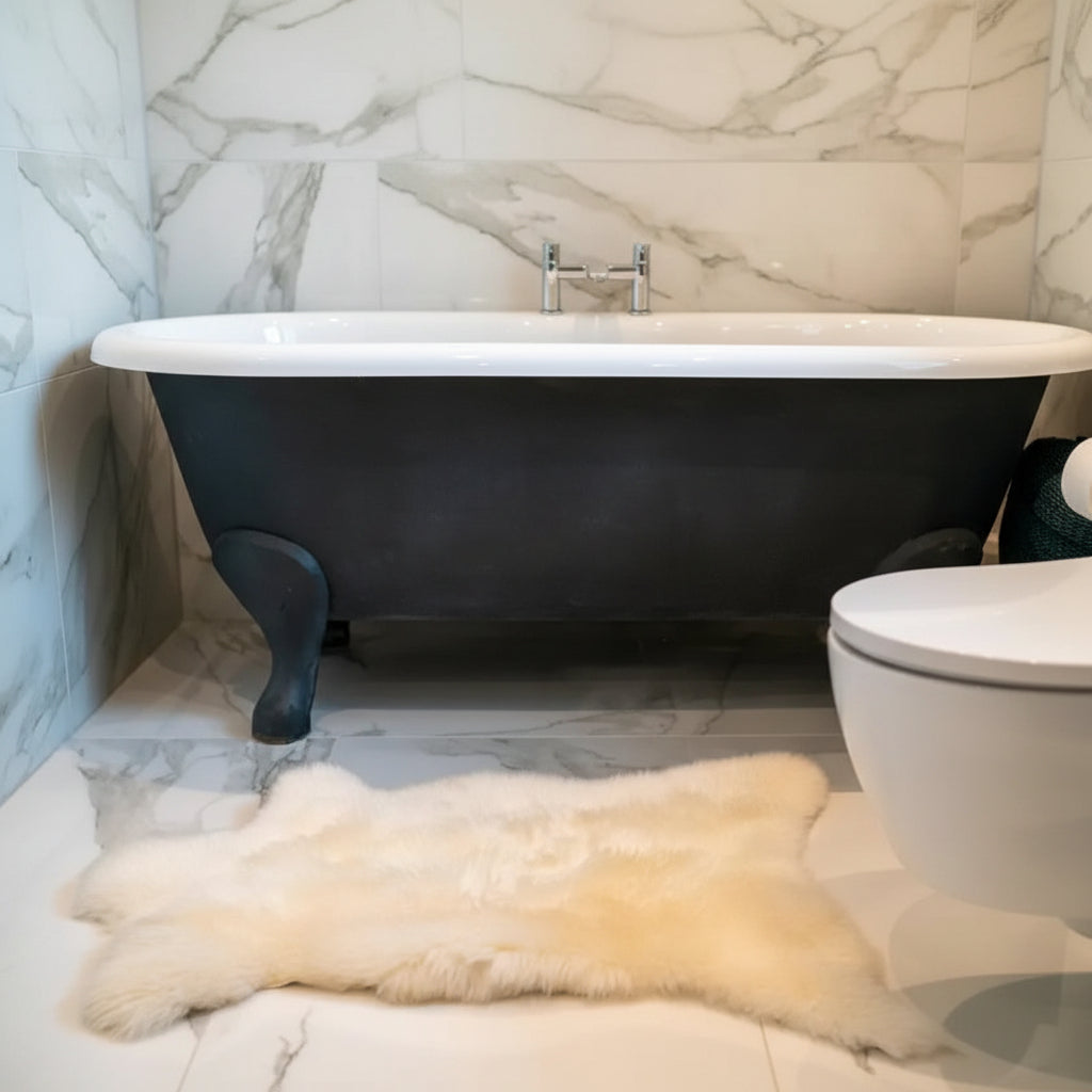 Regular Natural White Irish Sheepskin Rug/Throw Theirishwoollenworkshop.com