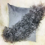 Curly grey Sheepskin Cushion Cover